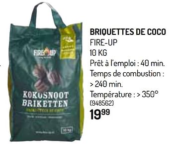 Promoties Briquettes de coco fire-up - Fire up - Geldig van 01/04/2020 tot 30/06/2020 bij Oh'Green