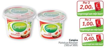 Promoties Campina plattekaas rotselaer - Campina - Geldig van 01/08/2020 tot 31/08/2020 bij Intermarche