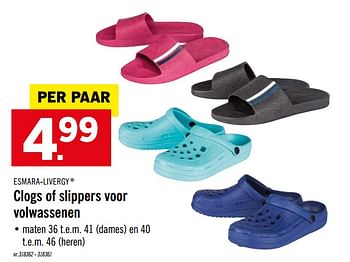 Promoties Clogs of slippers voor volwassenen - Esmara - Geldig van 03/08/2020 tot 08/08/2020 bij Lidl