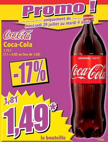 Promotions Coca-cola - Coca Cola - Valide de 29/07/2020 à 04/08/2020 chez Norma