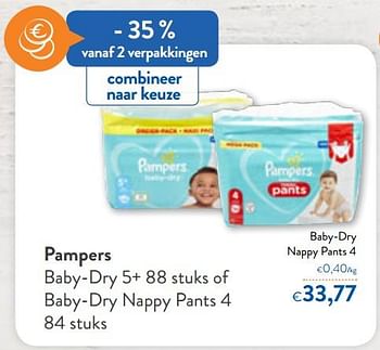 Promoties Pampers baby-dry nappy pants 4 - Pampers - Geldig van 29/07/2020 tot 11/08/2020 bij OKay
