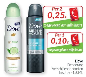 Promoties Dove deodorant - Dove - Geldig van 01/08/2020 tot 31/08/2020 bij Intermarche