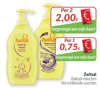 Promoties Zwitsal babyproducten - Zwitsal - Geldig van 01/08/2020 tot 31/08/2020 bij Intermarche