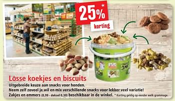 Promotions 25% korting losse koekjes en biscuits - Produit maison - Maxi Zoo - Valide de 05/08/2020 à 12/08/2020 chez Maxi Zoo