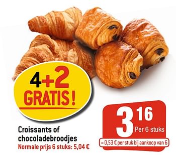 Promoties Croissants of chocoladebroodjes - Huismerk - Smatch - Geldig van 29/07/2020 tot 04/08/2020 bij Smatch