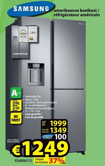 Promotions Samsung amerikaanse koelkast - réfrigérateur américain rs68n8651sl - Samsung - Valide de 29/07/2020 à 31/08/2020 chez ElectroStock