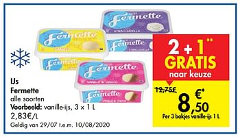 Promoties Ijs fermette vanille-ijs - Fermette - Geldig van 29/07/2020 tot 10/08/2020 bij Carrefour