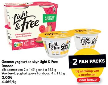 Promotions Gamma yoghurt en skyr light + free danone yoghurt guave framboos - Danone - Valide de 29/07/2020 à 10/08/2020 chez Carrefour