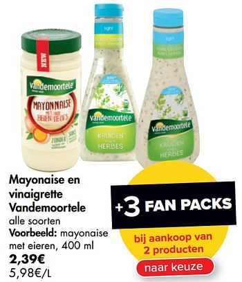 Promoties Mayonaise en vinaigrette vandemoortele mayonaise met eieren - Vandemoortele - Geldig van 29/07/2020 tot 10/08/2020 bij Carrefour