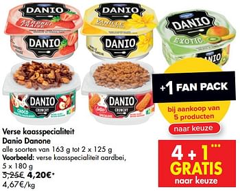 Promotions Verse kaasspecialiteit danio danone verse kaasspecialiteit aardbei - Danone - Valide de 29/07/2020 à 10/08/2020 chez Carrefour