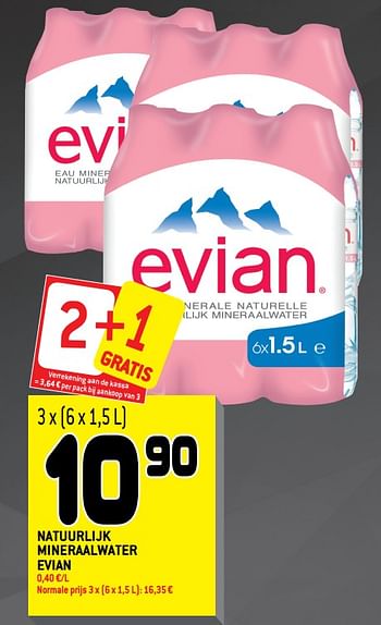 Promoties Natuurlijk mineraalwater evian - Evian - Geldig van 29/07/2020 tot 11/08/2020 bij Match