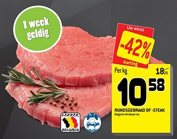 Promotions Rundsgebraad of -steak - Produit maison - Match - Valide de 29/07/2020 à 11/08/2020 chez Match