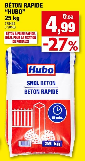 Promoties Béton rapide hubo - Huismerk - Hubo  - Geldig van 29/07/2020 tot 09/08/2020 bij Hubo