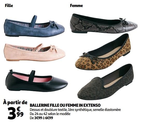 Inextenso Ballerine fille ou femme in extenso En promotion chez