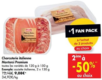 Promoties Charcuterie italienne montorsi premium assiette italienne - Montorsi - Geldig van 29/07/2020 tot 10/08/2020 bij Carrefour