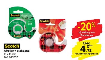 Promoties Afroller + plakband - Scotch - Geldig van 29/07/2020 tot 07/09/2020 bij Carrefour