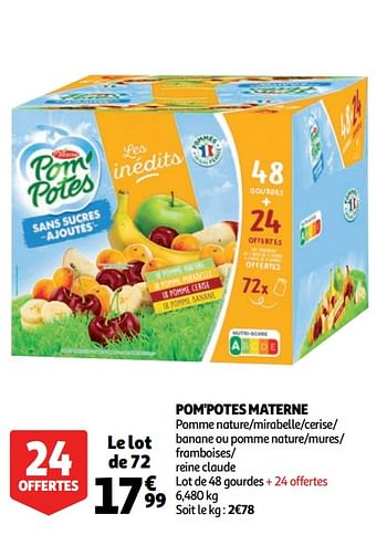 Promoties Pom`potes materne - Materne - Geldig van 29/07/2020 tot 09/08/2020 bij Auchan