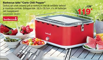 Promoties Barbecue tafel carlo chili pepper - Barbecook - Geldig van 20/07/2020 tot 30/08/2020 bij Home & Co