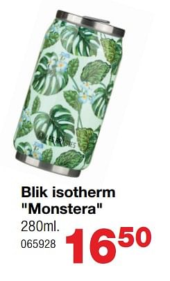 Promoties Blik isotherm monstera - Les Artistes - Geldig van 20/07/2020 tot 30/08/2020 bij Home & Co