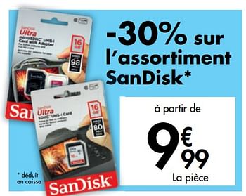 Promotions Assortiment sandisk - Sandisk - Valide de 29/07/2020 à 07/09/2020 chez Carrefour