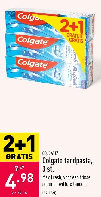 Promoties Colgate tandpasta - Colgate - Geldig van 07/08/2020 tot 14/08/2020 bij Aldi