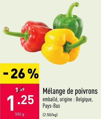 Promotions Mélange de poivrons - Produit maison - Aldi - Valide de 03/08/2020 à 14/08/2020 chez Aldi