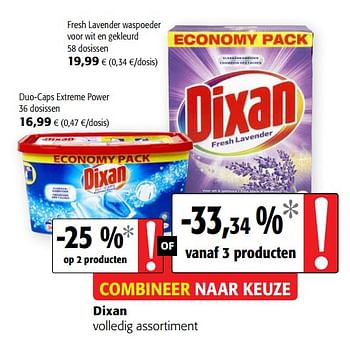 Promoties Dixan volledig assortiment - Dixan - Geldig van 29/07/2020 tot 11/08/2020 bij Colruyt