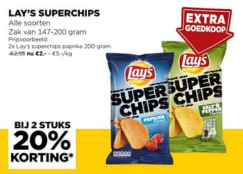 Promoties Lay`s superchips paprika - Lay's - Geldig van 27/07/2020 tot 18/08/2020 bij Jumbo