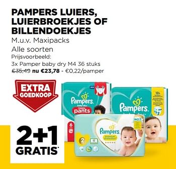 Promoties Pamper baby dry m4 - Pampers - Geldig van 27/07/2020 tot 18/08/2020 bij Jumbo