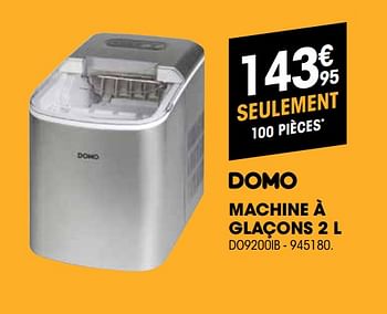 Promotions Domo machine à glaçons 2l do9200ib - Domo elektro - Valide de 01/08/2020 à 16/08/2020 chez Electro Depot