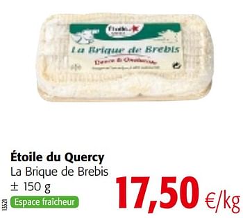 Promotions Étoile du quercy la brique de brebis - Étoile du Quercy - Valide de 29/07/2020 à 11/08/2020 chez Colruyt