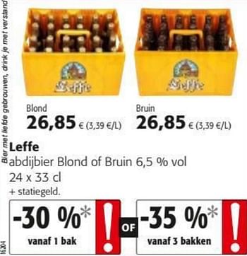 Promoties Leffe aabdijbier blond of bruin - Leffe - Geldig van 29/07/2020 tot 11/08/2020 bij Colruyt