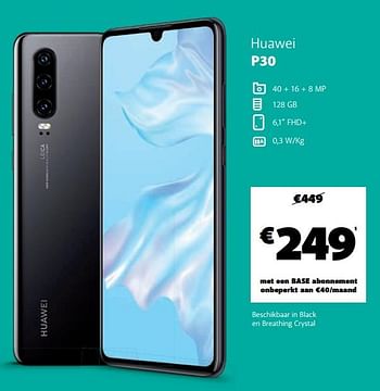 Promoties Huawei p30 - Huawei - Geldig van 30/07/2020 tot 31/08/2020 bij Base