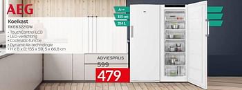 Promoties Aeg koelkast rke63221dw - AEG - Geldig van 01/08/2020 tot 31/08/2020 bij Selexion