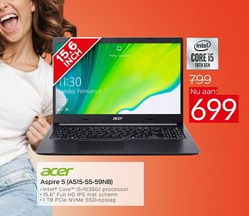 Promoties Acer aspire 5 a515-55-59nb - Acer - Geldig van 01/08/2020 tot 31/08/2020 bij Selexion