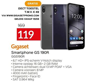 Promoties Gigaset smartphone gs 190r ggs190r - Gigaset - Geldig van 01/08/2020 tot 31/08/2020 bij Selexion