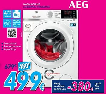 Promoties Aeg wasmachine l6fb8499m prosense - AEG - Geldig van 01/08/2020 tot 31/08/2020 bij Krefel