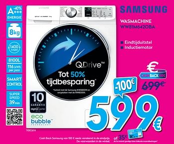 Promotions Samsung wasmachine ww81m642oba - Samsung - Valide de 01/08/2020 à 31/08/2020 chez Krefel