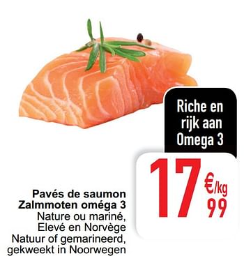 Promoties Pavés de saumon zalmmoten oméga 3 - Huismerk - Cora - Geldig van 04/08/2020 tot 10/08/2020 bij Cora