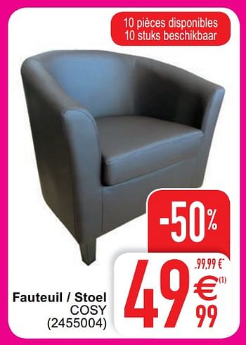 Promoties Fauteuil - stoel cosy - Huismerk - Cora - Geldig van 01/08/2020 tot 31/08/2020 bij Cora