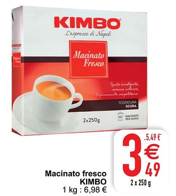 Promotions Macinato fresco kimbo - Kimbo - Valide de 04/08/2020 à 10/08/2020 chez Cora