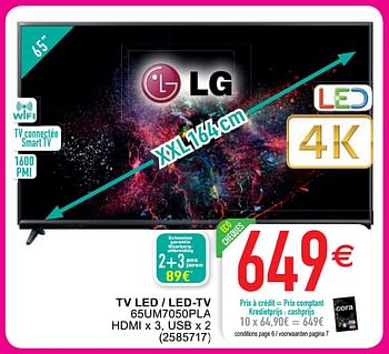 Promoties Lg tv led - led-tv 65um7050pla - LG - Geldig van 01/08/2020 tot 31/08/2020 bij Cora