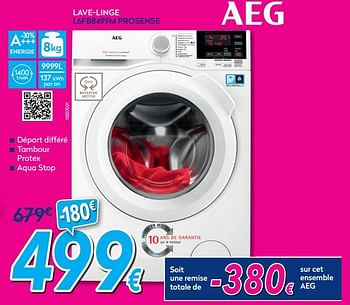 Promotions Aeg lave-linge l6fb8499m prosense - AEG - Valide de 01/08/2020 à 31/08/2020 chez Krefel