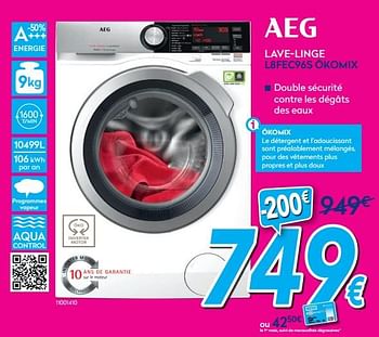 Promotions Aeg lave-linge l8fec96s ökomix - AEG - Valide de 01/08/2020 à 31/08/2020 chez Krefel
