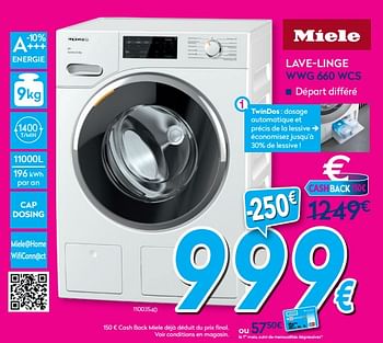 Promotions Miele lave-linge wwg 660 wcs - Miele - Valide de 01/08/2020 à 31/08/2020 chez Krefel