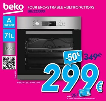 Promotions Beko four encastrable multifonctions bie22300x - Beko - Valide de 01/08/2020 à 31/08/2020 chez Krefel