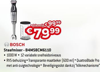 Promoties Bosch staafmixer - b4ms8cm6110 - Bosch - Geldig van 01/08/2020 tot 31/08/2020 bij Exellent