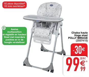 Promoties Chaise haute hoge stoel polly mirage - Chicco - Geldig van 04/08/2020 tot 17/08/2020 bij Cora