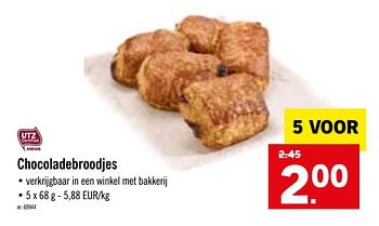 Promoties Chocoladebroodjes - Huismerk - Lidl - Geldig van 10/08/2020 tot 14/08/2020 bij Lidl