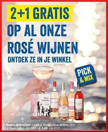 Promoties Costières de nîmes aop - Rosé wijnen - Geldig van 10/08/2020 tot 14/08/2020 bij Lidl